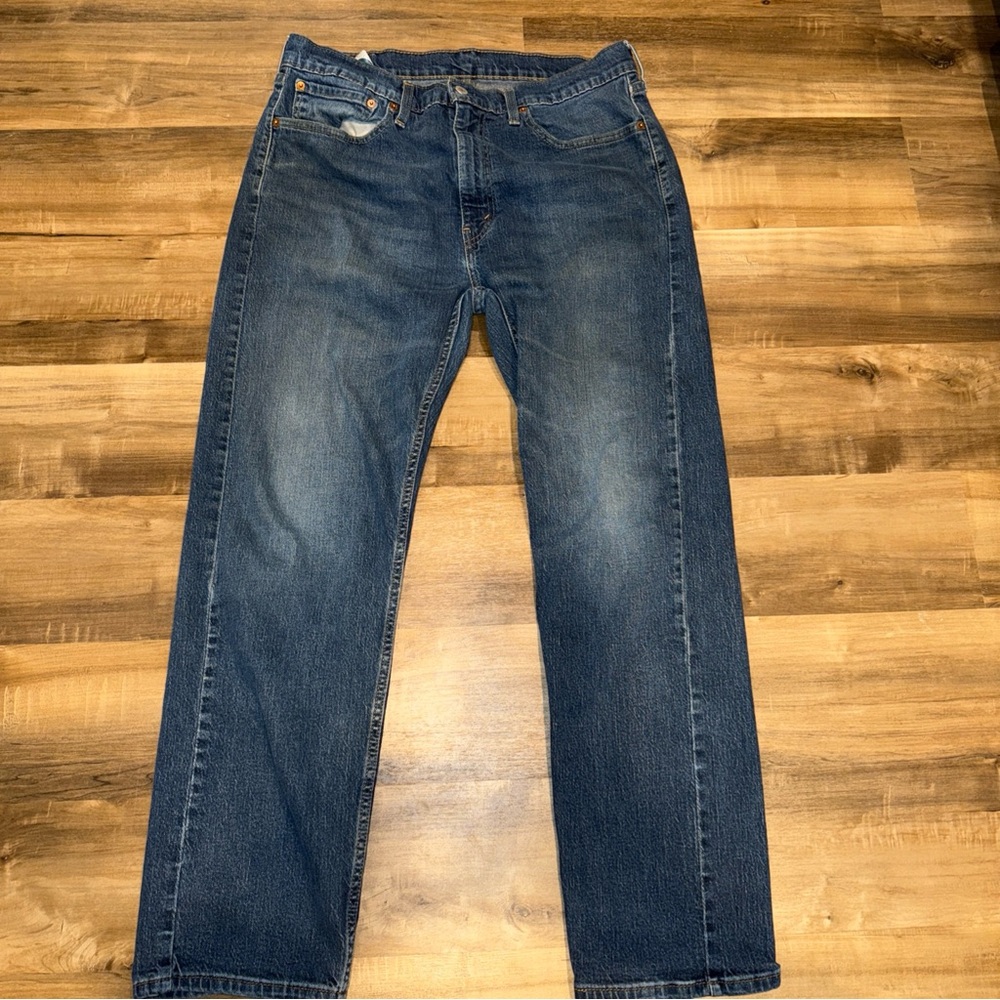 Mens Levis 505 36x30 Blue Jeans Straight